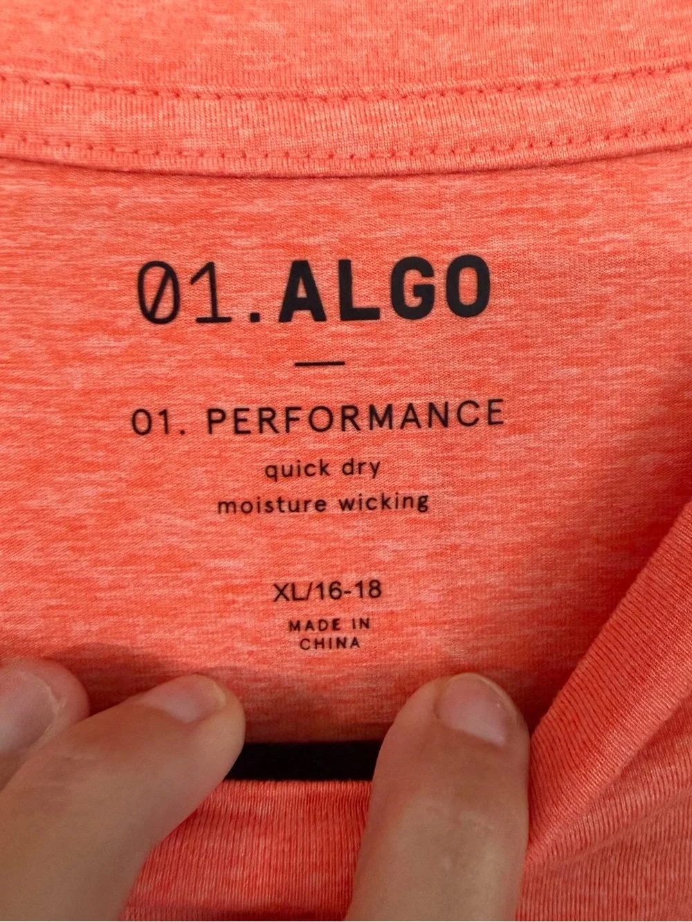 01. Algo Boys Red/Orange Performance Moisture Wicking Shirt Sz XL NWOT